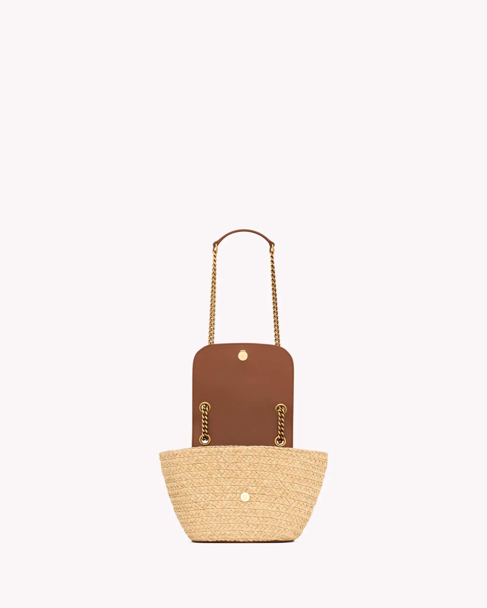 Sac YSL Mini Manon en raphia et en cuir à tannage végétal - Image 4