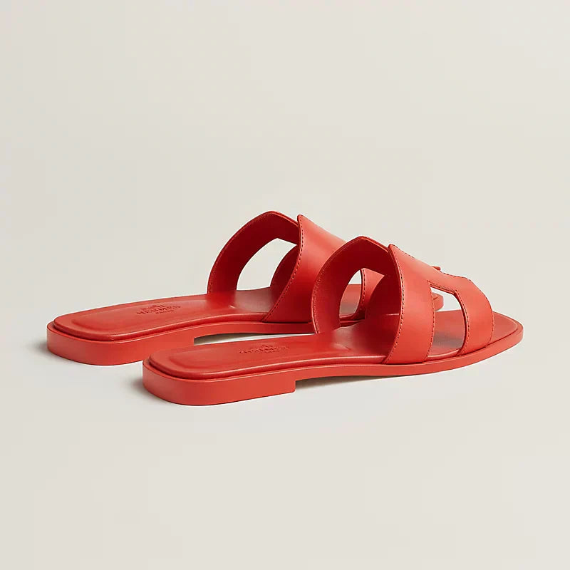 Hermes - Claquettes Orange capucine - Image 4