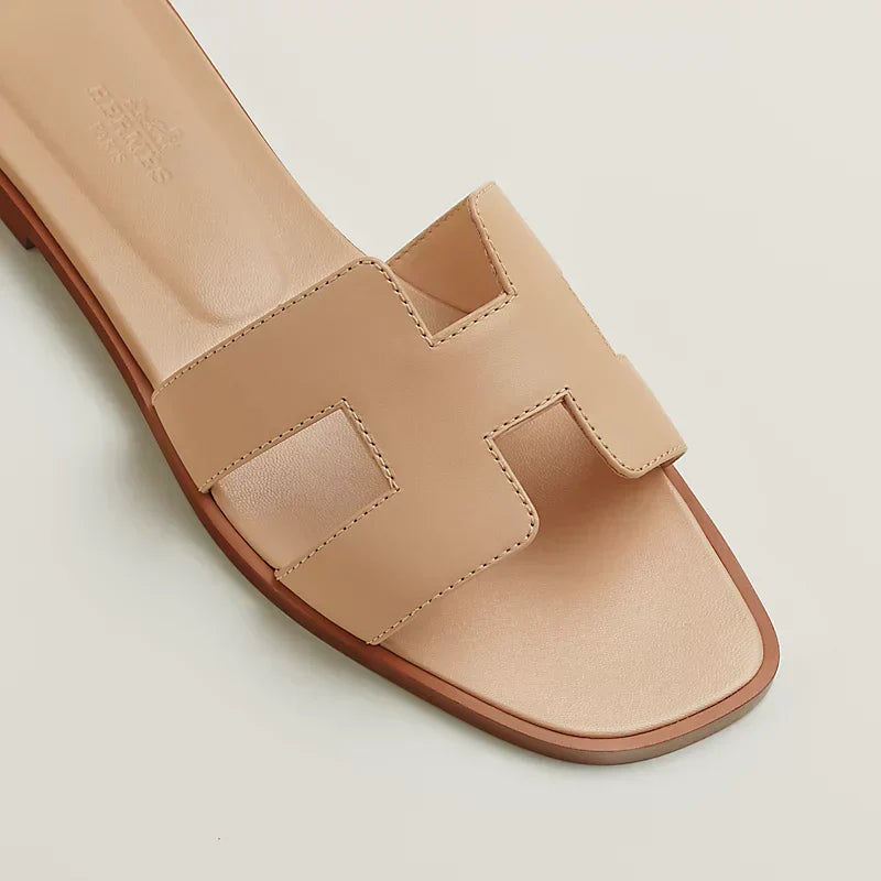 Hermes - Claquettes Beige Natura - Image 3