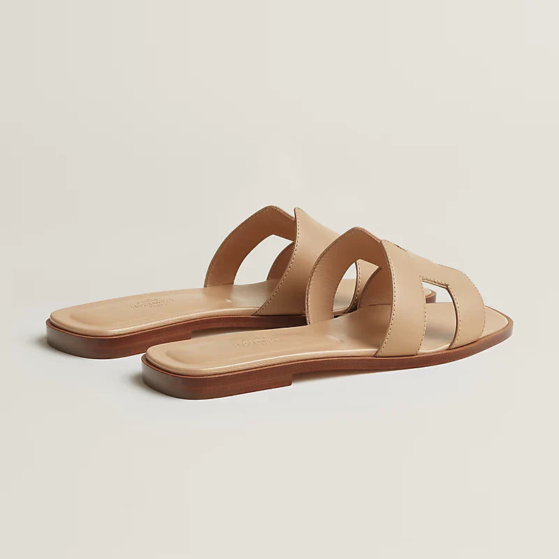 Hermes - Claquettes Beige Natura - Image 4