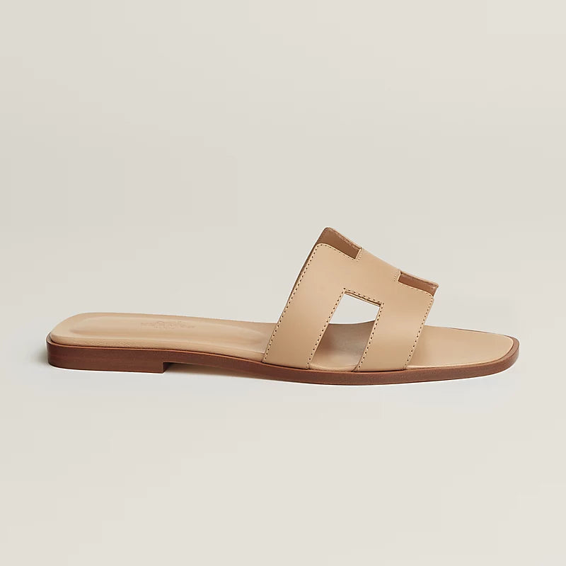 Hermes - Claquettes Beige Natura - Image 5